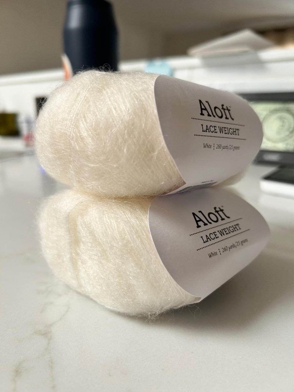 Knit Picks Aloft yarn white